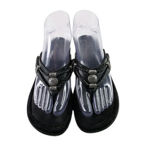 Minnetonka Silverthorne Women's Leather Braid Flip Flops Sandals Size 7